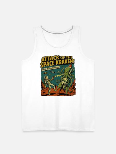 Attack of the Space Kraken - Men's Premium Tank - white