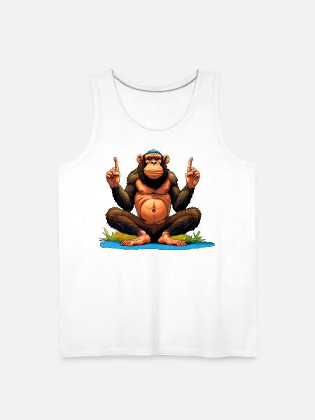Monkey Yoga / Yogi Monkey - Men's Premium Tank - white