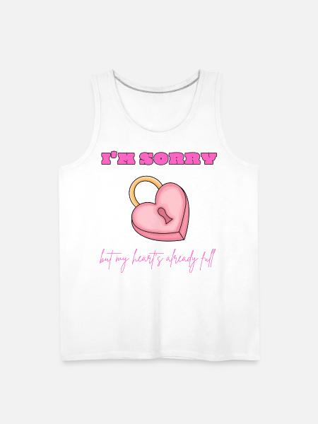 Pink Heart Lock Apology - Men's Premium Tank - white