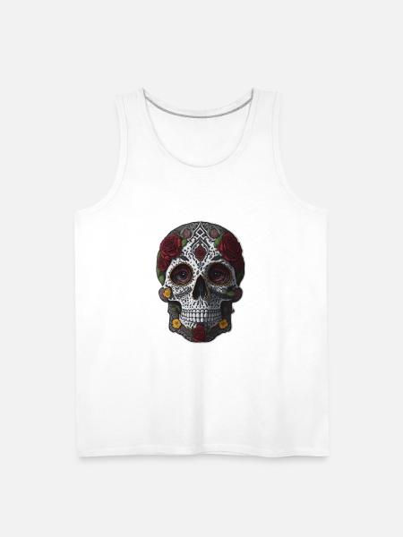 Beautiful skull art - Men's Premium Tank - white