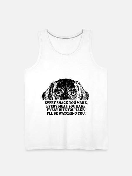Dog Watching Snack Meal Bite - Men's Premium Tank - white