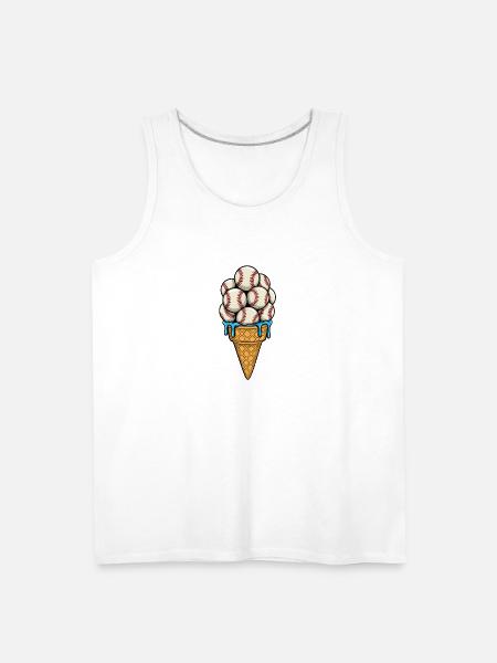 Baseball Ice Cream Cone - Men's Premium Tank - white