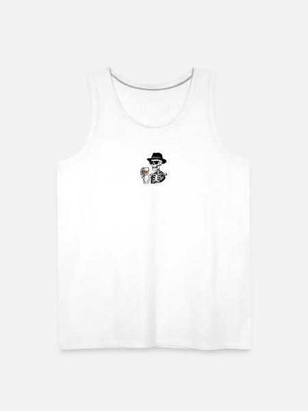 Skeleton Whiskey Noir - Men's Premium Tank - white