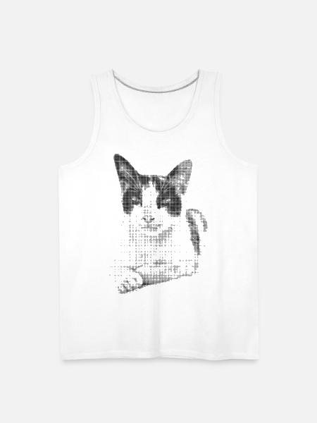 Calico Cat Halftone - Men's Premium Tank - white