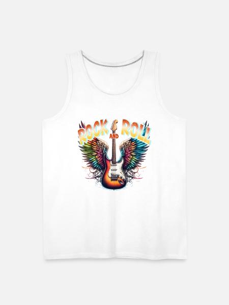 Rock and Roll - Guitar - Men's Premium Tank - white