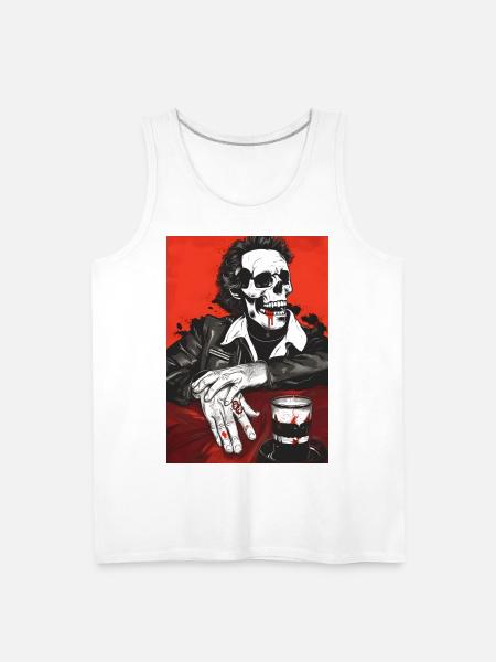 Skull Biker Noir - Men's Premium Tank - white