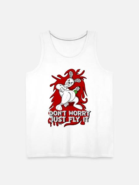 Badass bunny just fly it - Men's Premium Tank - white