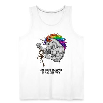 "Some Problems Cannot Be Magicked Away" Frustrated - Men's Premium Tank - white - Front