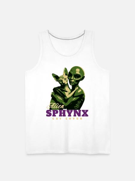 Alien Sphynx Cat - Men's Premium Tank - white