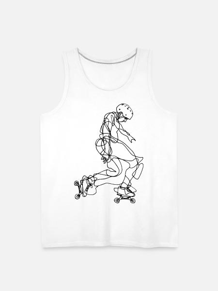 Roller Skater Drawing - Men's Premium Tank - white