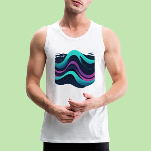 Abstract Wavy Ocean Pattern - Men's Premium Tank