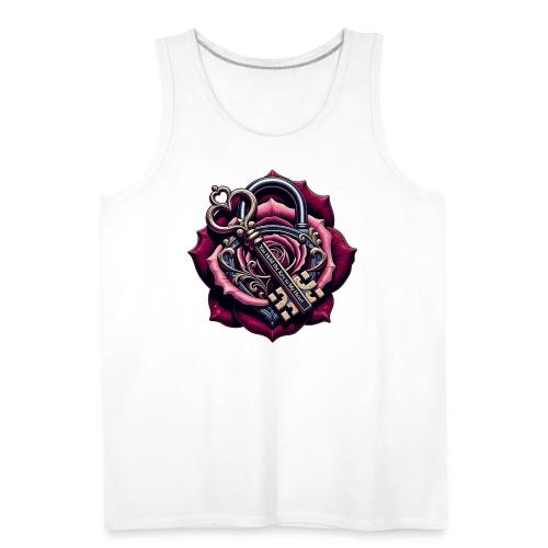 You Hold the Key to My Heart Rose Lock T-Shirt - Men's Premium Tank