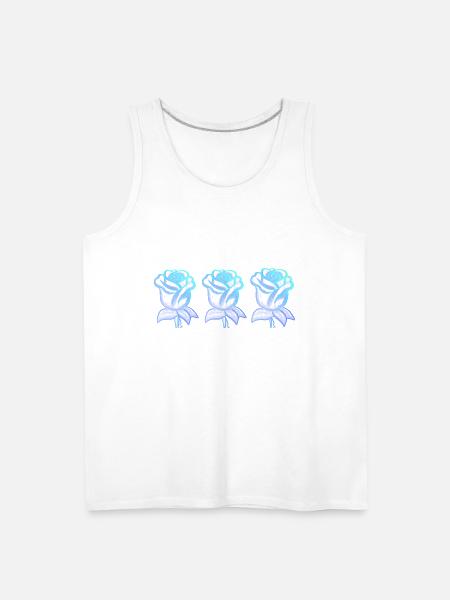 three roses blue glitter - Men's Premium Tank - white