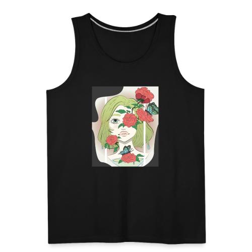 Girl with Rose Vine - Men's Premium Tank