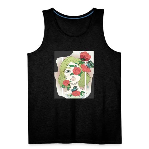 Girl with Rose Vine - Men's Premium Tank