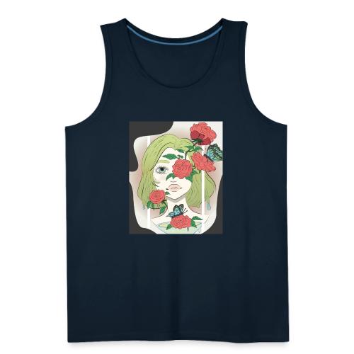 Girl with Rose Vine - Men's Premium Tank