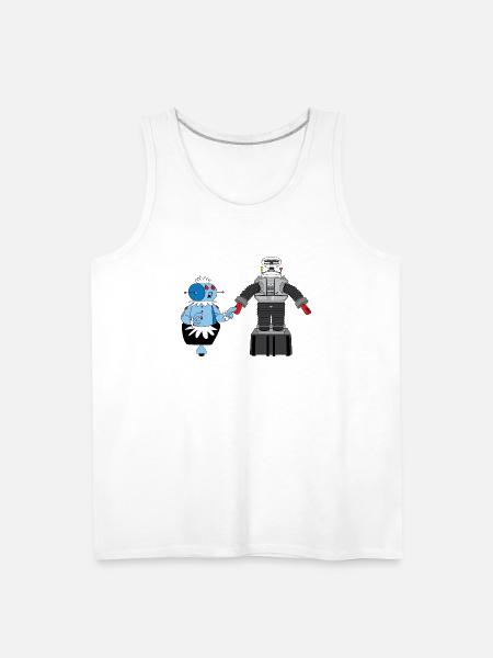 Rosie and Lost in Space Robot - Men's Premium Tank - white