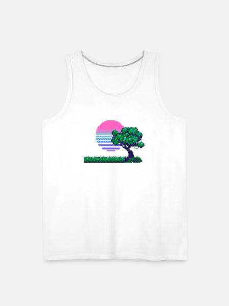 Pixel Serenity - Men's Premium Tank - white
