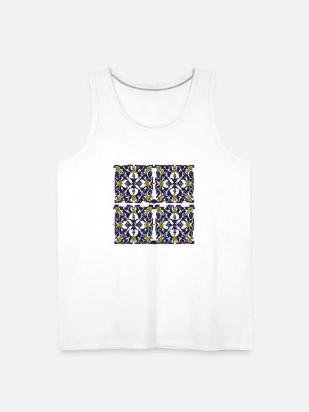 Four piece ornament - Men's Premium Tank - white