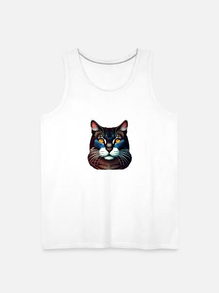 Blue cat - Men's Premium Tank - white