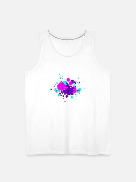 Cat face in paint - Men's Premium Tank - white