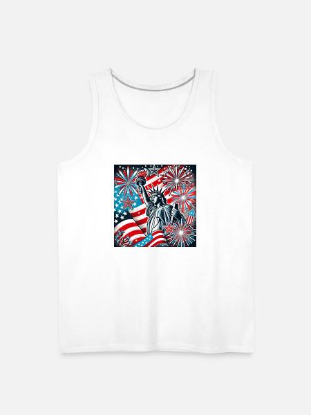 July 4th - Men's Premium Tank - white