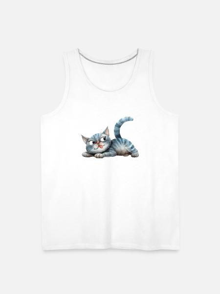 Funny Cat - Men's Premium Tank - white