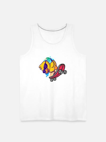 Skateboarding ducky - Men's Premium Tank - white