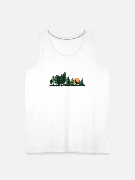 Wildlife Wolf Howling - Men's Premium Tank - white
