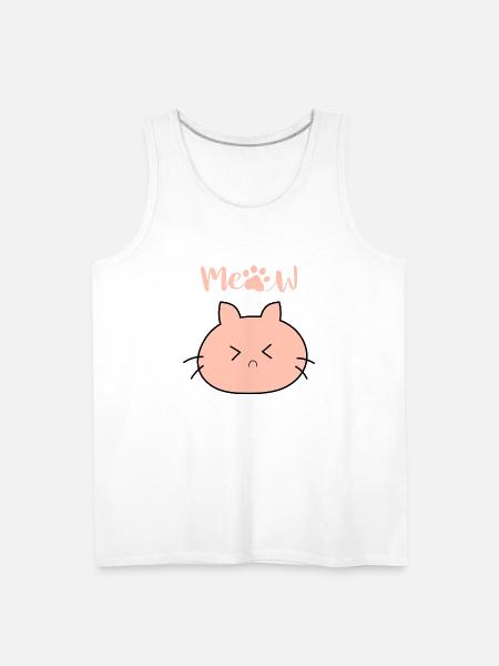 Meow cat funny face - Men's Premium Tank - white