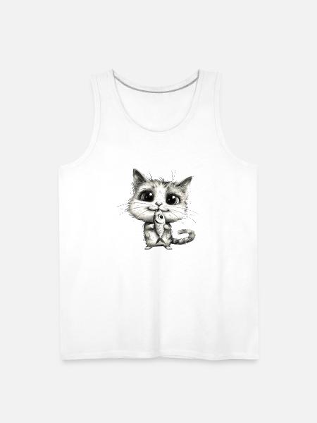 Funny Cat - Men's Premium Tank - white
