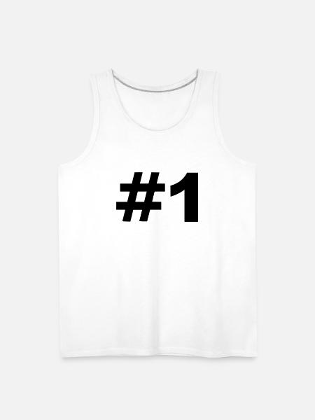Number 1 - Men's Premium Tank - white