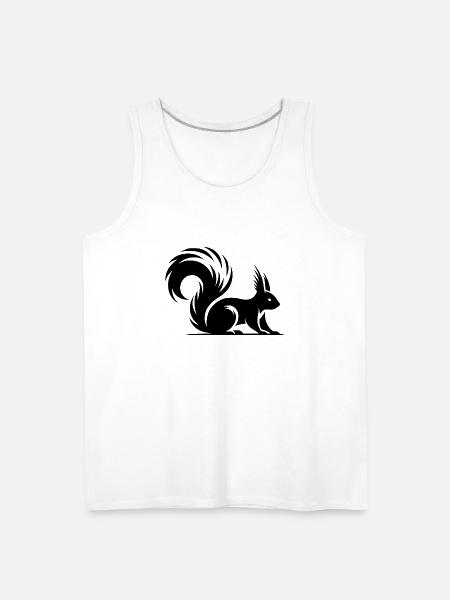 Squirrel Tattoo Style Drawing - Men's Premium Tank - white
