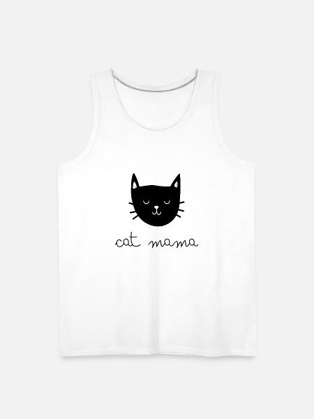 Black Cat Face - Men's Premium Tank - white