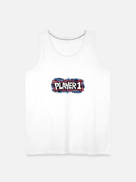 PLAYER 1 1 2x - Men's Premium Tank - white