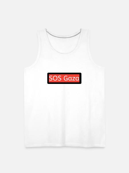 SOS Gaza - Men's Premium Tank - white