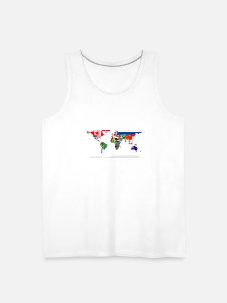 Flag Map Of The World - Men's Premium Tank - white