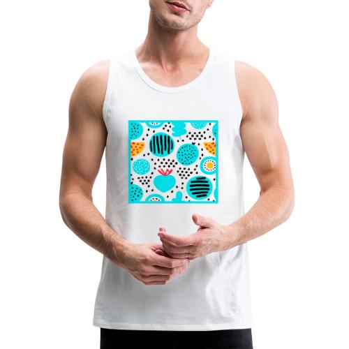 Blue Fruit Patterns Painting Art - Men's Premium Tank