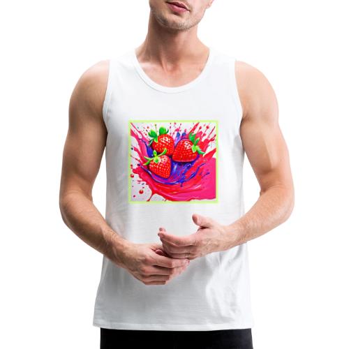 Vibrant Strawberry Splash - Men's Premium Tank
