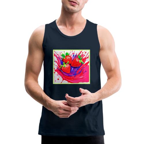Vibrant Strawberry Splash - Men's Premium Tank