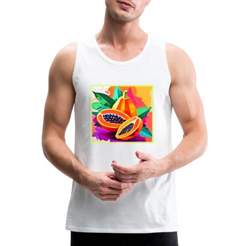 Sliced Papaya Pop Art - Men's Premium Tank