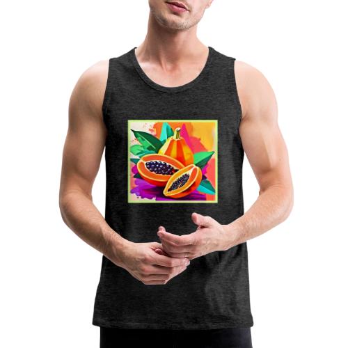 Sliced Papaya Pop Art - Men's Premium Tank