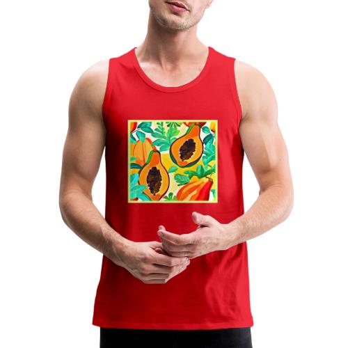 Tropical Papaya Pop Art - Men's Premium Tank