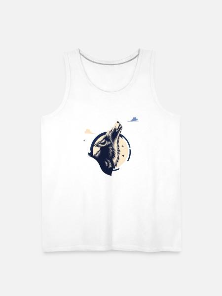 Howling Wolf - Men's Premium Tank - white