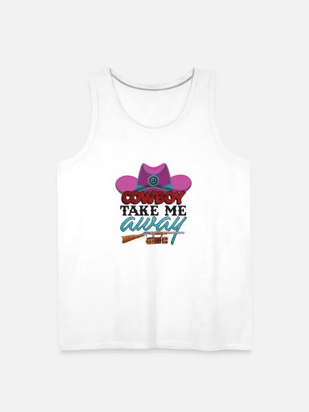Cowboy Take Me Away - Men's Premium Tank - white