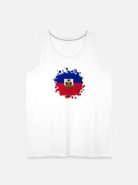Haiti flags blob - Men's Premium Tank - white