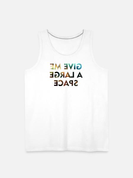 Cosmic Galaxy Mirror Text - Men's Premium Tank - white