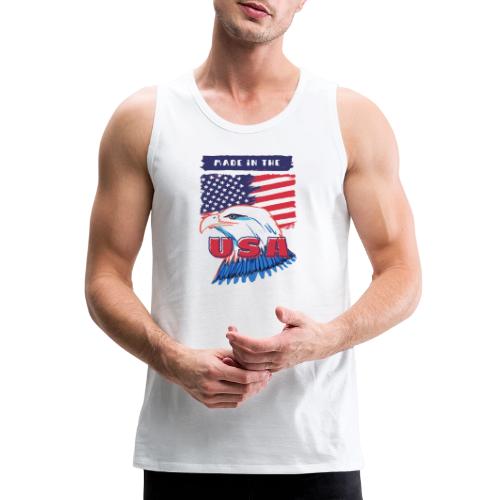 T shirt with flag of USA - Men's Premium Tank