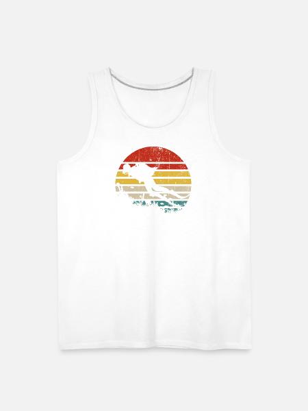 Surfer Sunset Retro Stripes - Men's Premium Tank - white