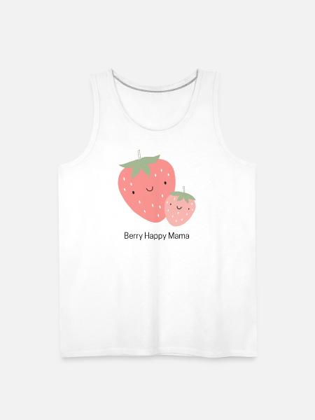 Berry Happy Mama - Men's Premium Tank - white